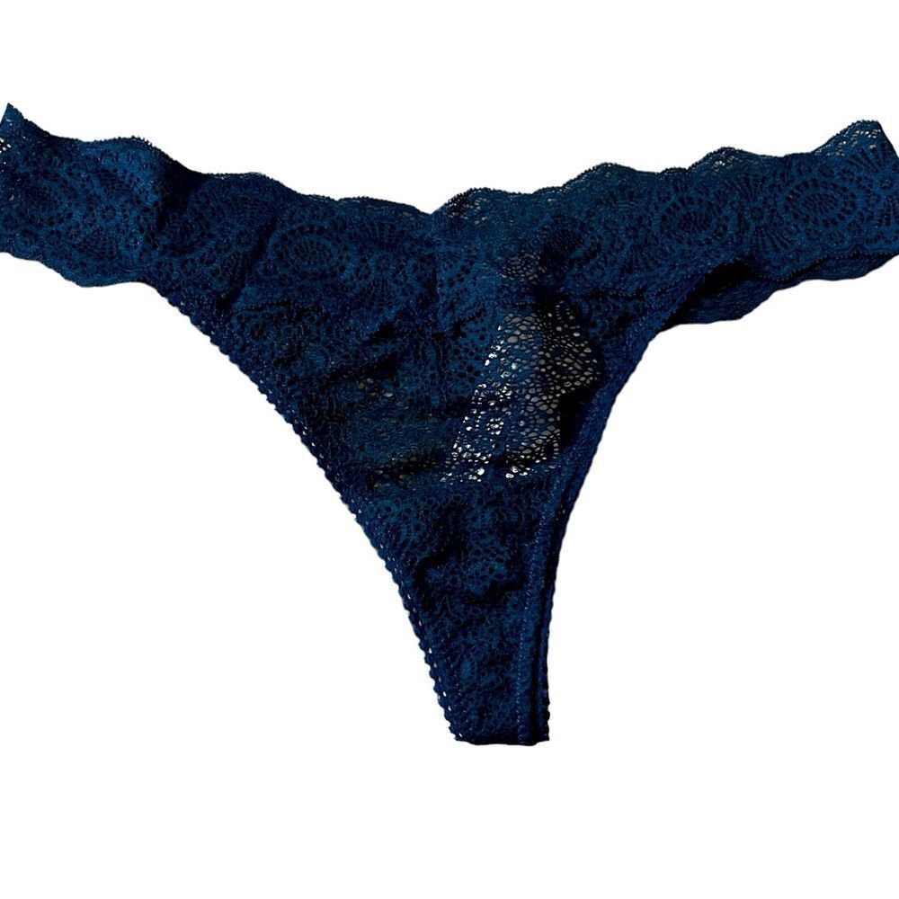 Soma Dark Teal Lace Thong Panty Sz S